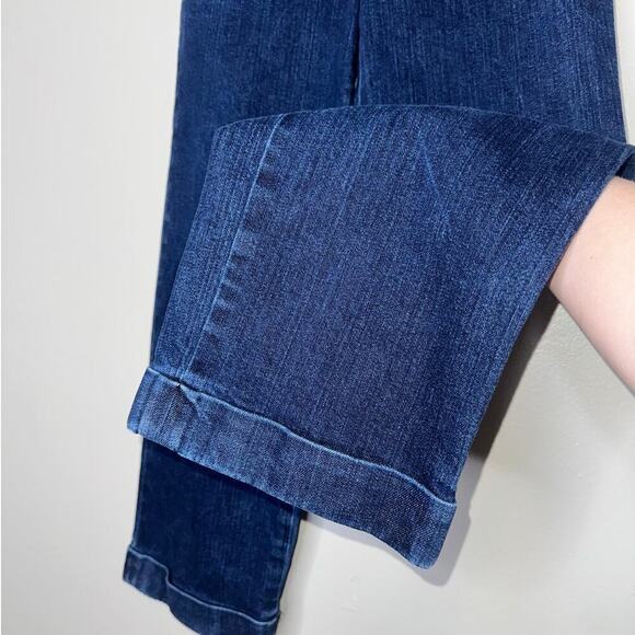 Theory High Rise Wide Leg Structured Denim Pants/Trousers Indigo Blue Size US 4 - Picture 5 of 8